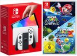 NINTENDO SWITCH Konsolen-Set "NSW OLED Konsole weiss inkl.Super Mario Galaxy 1+2", weiß, B:24,2cm H:1,39cm T:10,2cm, Spielekonsolen