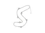 Steuer Modeschmuck Kette Metallkette rhodiumfarben mit Ringzierde und Straß
