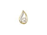 Orolino Anhänger Gold 585 zweifarbig mit weißer Perle 9,5-10mm + 10x Brillant zus. 0,04ct.