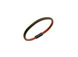 Zeeme Stainless Steel Armband echt Leder mit Deutschland-Farben 23cm