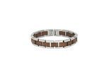Zeeme Stainless Steel Armband Edelstahl zweifarbig matt glanz 21cm lang