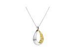 Zeeme Silber Anhänger mit Kette 925/- Sterling Silber bicolor