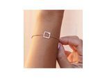 cai Armband 925 Sterling Silber rosé vergoldet Rechteck Zirkonia