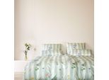 Bettwäsche ELEGANTE "Flowerstripe", zartgrün, B/L: 155cm x 220cm, 1 Stk., 1 Stk., Mako-Satin, B/L: 80cm x 80cm, 2, Mako-Satin, Obermaterial: 100% Baumwolle, Bettwäsche, Bettwäsche, angenehmes Hautgefühl