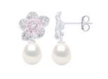 Ohrringe - Schmuck Silber - Echte Süßwasser-Zuchtperlen Birne 9-10 mm