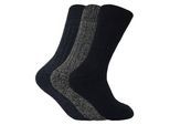 Set van 3 dikke wandelsokken van warme wolmix voor heren - Blauw