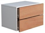 Nachtkästchen USAL L 45 Weiß, Eichefarben