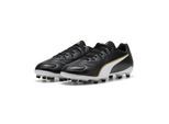 Fußballschuh PUMA "KING 20 MATCH FGAG", Damen, Gr. 43, puma schwarz, puma weiß, puma gold, Synthetik, Schuhe Fußballschuh, für Rasenplätze und Kunstrasen, leichte Laufsohle aus Synthetik