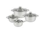 Boxxx Kochtopfset , Edelstahlfarben , Metall , 4-teilig , 16 cm , 1.0 l,2.5 l,1.0 l,4.0 l , Lfgb , Messskala , Kochgeschirr, Töpfe, Topfsets