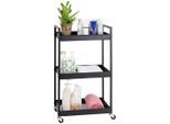 Boxxx Servierwagen , Schwarz , Metall, Kunststoff , Rollen , 30x80x45 cm , Esszimmer, Barmöbel, Barwagen
