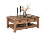 Ambia Home Couchtisch , Braun , Holz , Mangoholz , massiv , 3 Schublade(n) Schubladen , rechteckig , eckig , 70x45x115 cm , einfacher Aufbau , Wohnzimmer, Wohnzimmertische, Couchtische, Couchtische eckig