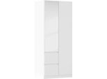 Drehtürenschrank RAUCH "Schrank Garderobe MAINZ Breiten 91/136/181/226/271/315/360, Höhe 210cm", alpinweiß, B:91cm H:210cm T:54cm, Holzwerkstoff, Schränke, Drehtürenschrank, grifflose Front, Außentüren mit Push-to-Open Funktion MADE IN GERMANY