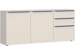 Kommode TOM TAILOR HOME, light taupe, B:165cm H:74cm T:42cm, Holzwerkstoff, Melamin, Spanplatte, Sideboards, Kommode, Lowboard, Breite 165 cm,3 Türen,2 Schubladen, viel Stauraum