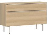 Lowboard TOM TAILOR HOME "COLOR PUZZLE 3 – 1 Klappe 1 Schublade mit farbigem Griff und Füßen", beige (light oak), B:110cm H:72cm T:42cm, Holzwerkstoff, Melamin, Spanplatte, Sideboards, Lowboard, Kommode, Breite 110 cm,mit Klappe und Schublade, viel Stauraum