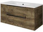 Badmöbel-Set SAPHIR "Mineralmarmor-Waschtisch mit Waschtischunterschrank", eiche ribbeck quer nachbildung, B:101cm H:50cm T:46cm, Holzwerkstoff, Kastenmöbel-Sets, Badmöbel-Set
