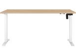 Schreibtisch GERMANIA "Boras", lindberg, eiche, nachbildung, weiß, weiß, lindberg, eiche, nachbildung, B:160cm H:120cm T:80cm, Tische, Schreibtisch