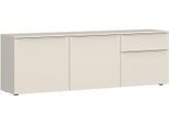 Sideboard TOM TAILOR HOME, light taupe, B:165cm H:56cm T:42cm, Holzwerkstoff, Melamin, Spanplatte, Sideboards, Sideboard, Lowboard, Breite 165 cm,3 Türen,1 Schublade, viel Stauraum