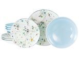 Teller-Set CREATABLE "Candy Drops, Teller Set 12-tlg.", bunt (hellblau, bunt), 12 Stk., Steinzeug, Geschirr-Sets, Teller-Set, Unregelmäßige bunte Punkte, Gute Laune Geschirr, Frisch, Freundlich