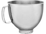 KITCHENAID Küchenmaschinenschüssel "5KSM5SSBHM", silber (edelstahlfarben), B/H/L: 23,5cm x 19cm, Schüsseln, gehämmert mit Griff, Küchenmaschinenschüssel