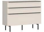 Kommode TOM TAILOR HOME, light taupe, B:110cm H:89cm T:42cm, Holzwerkstoff, Melamin, Spanplatte, Sideboards, Kommode, Lowboard, Breite 110 cm,1 Klappe,2 Schubladen, viel Stauraum
