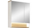 Spiegelschrank SAPHIR "mit LED-Kranzbeleuchtung und 1 offenes Fach", weiß, B:60cm H:71,6cm T:21,4cm, Holzwerkstoff, Schränke, Spiegelschrank