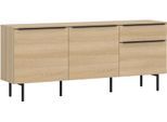 Sideboard TOM TAILOR HOME, light oak, B:165cm H:56cm T:42cm, Holzwerkstoff, Melamin, Spanplatte, Sideboards, Sideboard, Lowboard, Breite 165 cm,3 Türen,1 Schublade, viel Stauraum