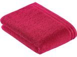 Badetuch VOSSEN "Calypso Feeling", lila (cranberry), B:67cm L:140cm, Walkfrottee, Obermaterial: 100% Baumwolle, Handtücher, Badetuch, mit schmaler Bordüre aus 100% Baumwolle, Vegan, einfarbig