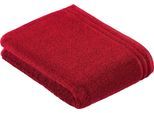 Badetuch VOSSEN "Calypso Feeling", rot (rubin), B:67cm L:140cm, Walkfrottee, Obermaterial: 100% Baumwolle, Handtücher, Badetuch, mit schmaler Bordüre aus 100% Baumwolle, Vegan, einfarbig