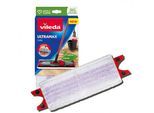 Wischbezug VILEDA "Vileda ULTRAMAX Care Ersatzbezug", weiß (weiß, rosa), B:14cm H:27,5mm T:2,5cm, gewirkt, Mikrofaser, Putztücher, Wischbezug, aus 100% recycelten Mikrofasern