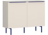 Kommode TOM TAILOR HOME, light taupe, B:110cm H:89cm T:42cm, Holzwerkstoff, Melamin, Spanplatte, Sideboards, Kommode, Sideboard mit 2 Türen, Softclose,viel Stauraum mit Farbkick