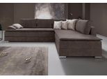Ecksofa HOME AFFAIRE "Night & Day L-Form, B: 324 cm, Dauer-Schlaffunktion und Armlehne", grau (dunkelgrau), B:324cm H:95cm T:218cm, Struktur ( 100% Polyester);Luxus-Microfaser (100% Polyester), Sofas, Ecksofa, Bettfunktion & Bettkasten, Boxspringbett 180x200 cm