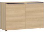 Kommode TOM TAILOR HOME, light oak, B:110cm H:74cm T:42cm, Holzwerkstoff, Melamin, Spanplatte, Sideboards, Kommode, Sideboard mit 2 Türen, Softclose,viel Stauraum mit Farbkick