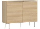 Kommode TOM TAILOR HOME, light oak, B:110cm H:89cm T:42cm, Holzwerkstoff, Melamin, Spanplatte, Sideboards, Kommode, Sideboard mit 2 Türen, Softclose,viel Stauraum mit Farbkick