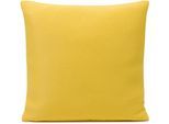 Dekokissen GÖZZE "Rhodos" Gr. 2, gelb (gelb, unifarben), B:50cm L:50cm, Obermaterial: 65% Polyacryl, 35% Polypropylen, Dekokissen_Sitzkissen_Kissenhüllen, Dekokissen