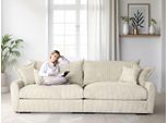 Big-Sofa HOME AFFAIRE "Finca XXL, B: 247 cm", cream, B:247cm T:123cm, 100% Polyester, Sofas, Big-Sofa, 4 Zierkissen, Mega-Sofa, in Cord oder Chenille-Struktur, Federkern