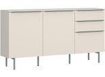 Kommode TOM TAILOR HOME, light taupe, B:165cm H:74cm T:42cm, Holzwerkstoff, Melamin, Spanplatte, Sideboards, Kommode, Lowboard, Breite 165 cm,3 Türen,2 Schubladen, viel Stauraum