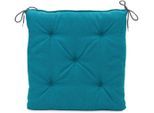 Sitzauflage GÖZZE "Darco Uni" Gr. 1, blau (petrol), B:40cm H:4cm T:40cm, Polyester, Polsterauflagen, Sitzauflage, 1 Stück, Maße: 40 x 40 x 4 cm, mit Füllung, mit Bindebändern