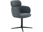 Esszimmerstuhl JOCKENHÖFER GRUPPE "Bunny", schwarz, blau, B:60cm H:87cm T:64cm, Stühle, Esszimmerstuhl, 4-Fuss Stuhl, inkl. Drehfunktion (360), Sesseloptik, 150kg belastbar