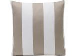 Dekokissen GÖZZE "Bali" Gr. 2, grau (taupe, weiß, gestreift), B:50cm L:50cm, Obermaterial: 65% Polyacryl, 35% Polypropylen, Dekokissen_Sitzkissen_Kissenhüllen, Dekokissen