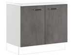 Spülenunterschrank IMPULS KÜCHEN "Prag", In zwei Breiten für eine flexible Nutzung,, Höhe: 72,3 cm", grau (beton, optik schiefer dunkelgrau), B:100cm H:72,3cm T:57,6cm, Dekorfolie, Holzwerkstoff, Schränke, Spülenunterschrank, vormontiert
