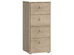 Kommode, Sonoma Eiche, Kunststoff, 4 Schublade(n) Schubladen, 38.6x85.5x34.8 cm, Typenauswahl, Beimöbel erhältlich, stehend, Wohnzimmer, Kommoden & Sideboards, Kommoden
