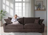 Big-Sofa HOME AFFAIRE "Finca XXL, B: 247 cm", dunkelbraun, B:247cm T:123cm, 100% Polyester, Sofas, Big-Sofa, 4 Zierkissen, Mega-Sofa, in Cord oder Chenille-Struktur, Federkern