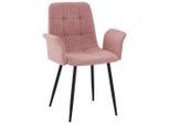 Stylife Armlehnstuhl, Rosa, Schwarz, Metall, Textil, konisch, 59x87.5x55 cm, Esszimmer, Stühle, Esszimmerstühle, Armlehnenstühle