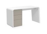 Livetastic Schreibtisch , Weiss, Taupe , Holzwerkstoff , 3 Schublade(n) Schubladen , rechteckig , Wange , 55x76x140 cm , Bsci , Stauraum , Büromöbel, Schreibtische, Bürotische