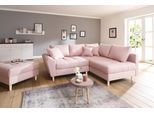 Ecksofa HOME AFFAIRE "Rice L-Form, B: 223 cm - OTTO. Verlässliche Qualität.", rosa (rosé), B:223cm H:47cm T:184cm, Luxus-Microfaser (100% Polyester);Struktur fein (100% Polyester);Microfaser PRIMABELLE (100% Polyester);Samtoptik (100% Polyester), Sofas, Ecksofa, Set: Sofa & Hocker, 3 Zierkissen, Federkern