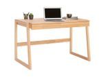 Carryhome Schreibtisch, Kernbuche, Holz, Kernbuche, massiv, 1 (geteilt in 2 Fächern) Schublade(n) Schubladen, rechteckig, eckig, U-Form, 65x75x120 cm, Arbeitszimmer, Schreibtische, Bürotische