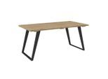 Ambia Garden Gartentisch, Schwarz, Akazie, Holz, Metall, Akazie, massiv, rechteckig, 180x76x90 cm, Gartenmöbel, Gartentische, Gartentische