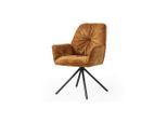 Mid.you , Goldfarben , Metall , 61x90x59 cm , Sitzfläche 360° drehbar , Esszimmer, Esszimmerstühle, Drehstühle Esszimmer