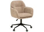 Livetastic Drehstuhl, Braun, Metall, Kunststoff, Textil, Drehkreuz, 55x85-95x60 cm, inklusive Armlehnen, Arbeitszimmer, Bürostühle, Drehstühle