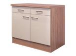 FlexWell , Sonoma Eiche, Kaschmir , Holzwerkstoff , 1 Fächer , 2 Schublade(n) Schubladen , einzeln stellbar , 100x86x60 cm , Made in Germany , individuell planbar , Küche, Küchenblöcke, Küchenschränke, Küchenunterschränke